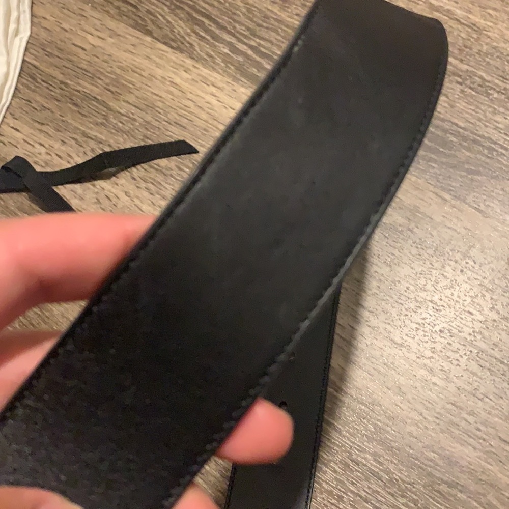 GUCCI Black Leather belt with Double G buckle - Picture 5 of 8